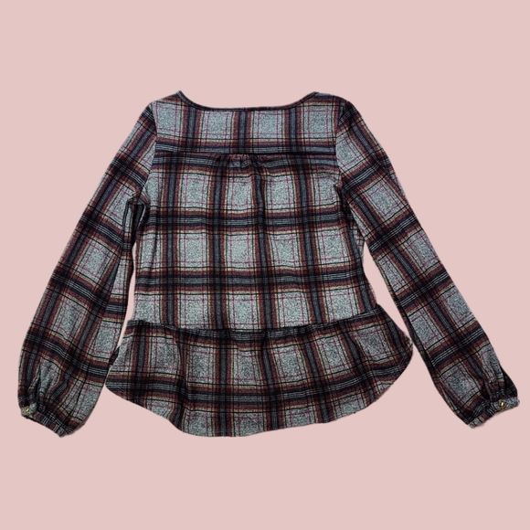 Jessica Simpson Girls Plaid Long Sleeve Top Large - Picture 4 of 11